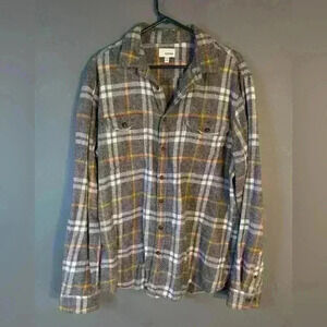 Sonoma men's XLT flannel gray, white and gold